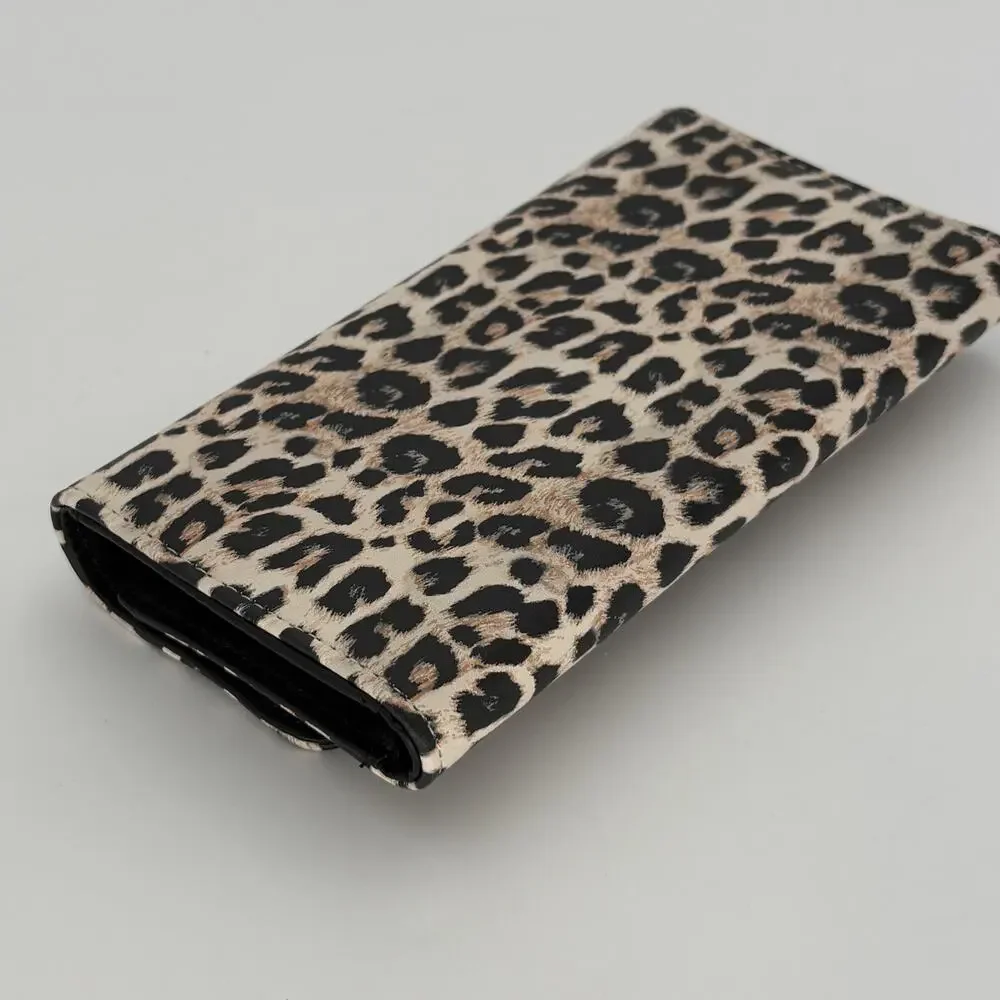 Ed Hardy Leopard Print Wallet Eternal Love Tattoo Graphic Trifold Clutch